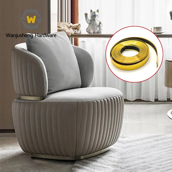 Plastic Gold Car Trim Strip Sofa PVC Edge Banding Tape Furniture Upholstery Decorative Strips Edge for Bed Without Tape