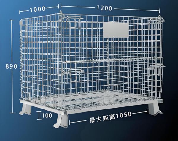 Heavy Duty Galvanized Foldable Stackable Wire Mesh Pallet Cage for Storage and Transport
