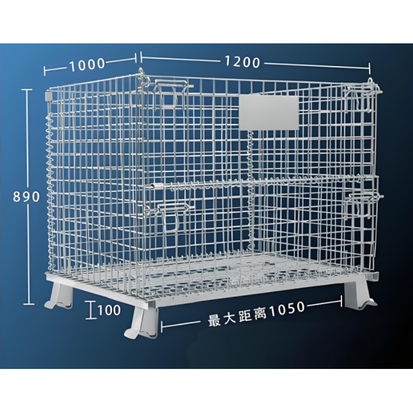 Stainless Steel 316 Foldable Wire Storage Cage 1000kg Load Capacity Wire Mesh Storage Cage