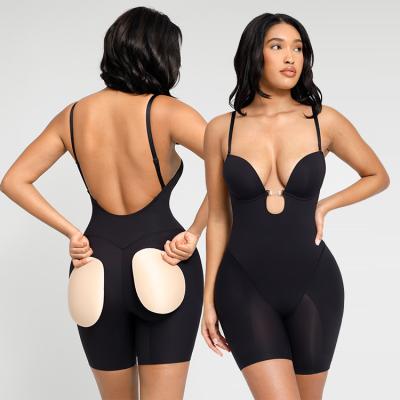Conjunto de roupas de forma de cintura alta, controle de barriga e levantador de nádegas, material de spandex / nylon para mulheres