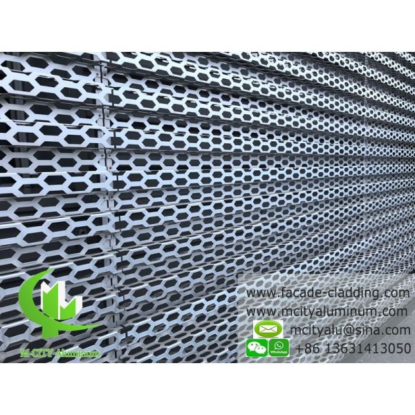 Métal Parement de façade en aluminium perforé revêtement de mur de rideau métallique