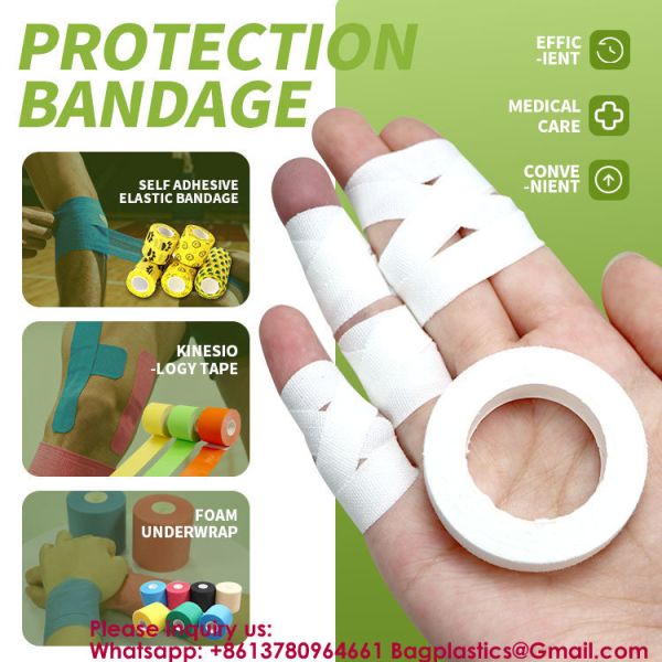 Bandage Self-Adhesive Athletic Wrap Tape Print Custom Breathable Eco-Friendly Gym & Hook Grip Tape - Thumb Cross Training, Weightlifting, Gymnastics Stretchy Adhesive Athletic Weightlifting Tape