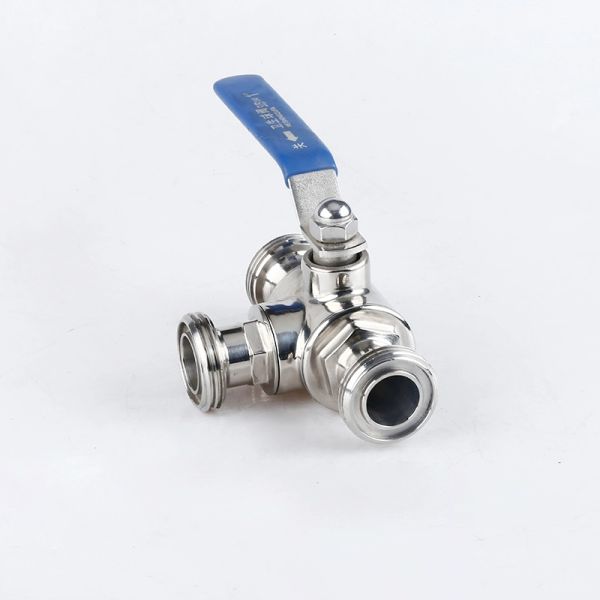 Válvula de mariposa de hilo masculino para líneas de tubería Conectar en acero inoxidable plateado 304/316