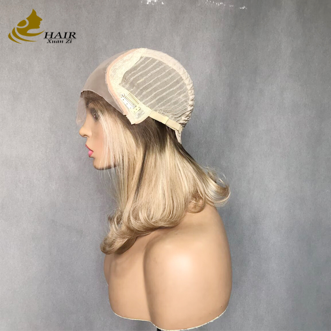 12inch 6Y 14# Colored Natural Wave Customized Front Lace Wig Virgin Human Hair Bob Wig