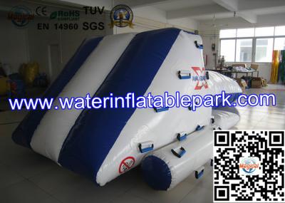 Blue White Inflatable Iceberg With Blob / Inflatable Water Games For Kids , Children
