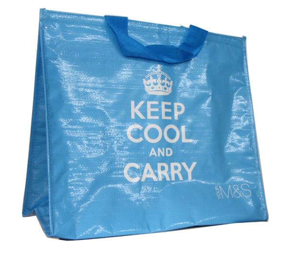 Reusable Thermal Insulated Bags PP Woven Fabric Cylinder Printing with Silvery Foam