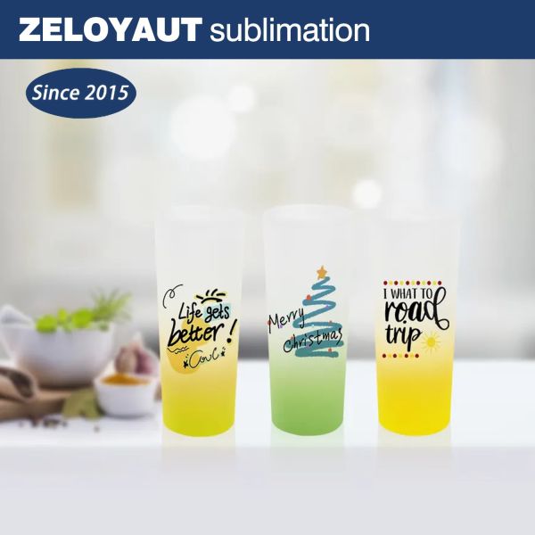 Direct Factory 3oz Frosted Glass Cup for Sublimation Gradient Color Mug for Promotional & Business Gifts
