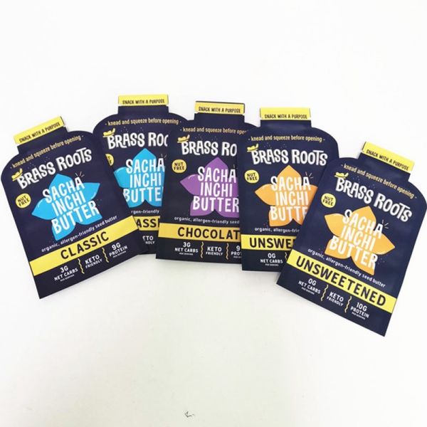 O malote feito sob encomenda dos doces do petisco do saco liso do alimento de Mylar do saquinho do óleo de coco da forma da cópia de Digitas para ervas daninhas floresce