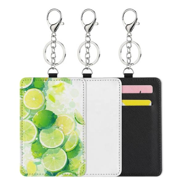 Porte-carte d'identité vierge personnalisé par sublimation, étiquette de bagage, porte-clés, bricolage, porte-carte de sublimation en cuir PU