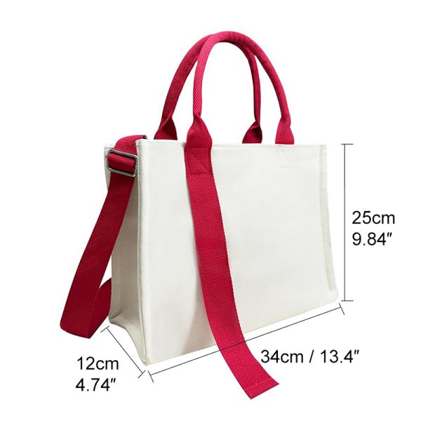 Personalized Heavy Duty Sublimation Canvas Tote Bags With Shoulder Strap Blank Custom Logo Fashion Beach Bag For Women