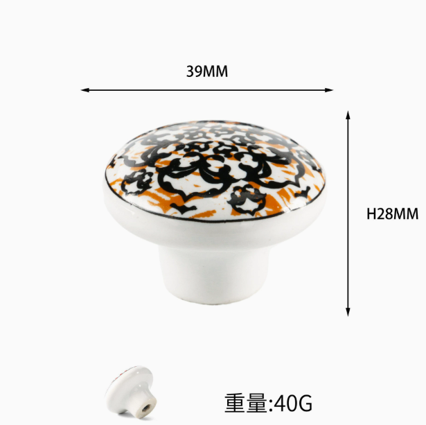 Vintage Bohemian Ceramic Handle Knob Classic Style Cartoon Kitchen Bedroom Drawer Cabinet Door Handle