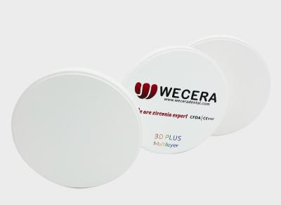 3D plus le matériel de fraisage dentaire multicouche du DAO FAO de zircone translucidité de 43% - de 57%