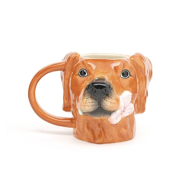 Самый продаваемый милый глиняный 3D в форме собаки Дизайн керамических кружек для животных с 3D ручной краской
