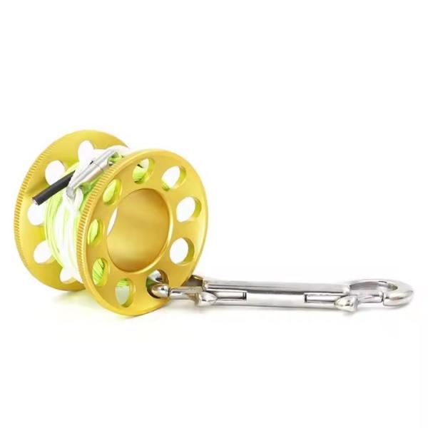 Safety Diving Reel Spool Small 15M Saltwater Resistant For Scuba Diving Snorkeling