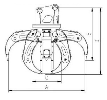 4-6 Jaw Excavator Orange Peel Grab 3-45 Ton Excavator Rotating Hydraulic Grapple