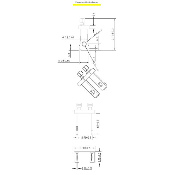 La nema 1-15 polarizó el parte movible 2 Pin For Power Cord del enchufe masculino de 1.5*29m m