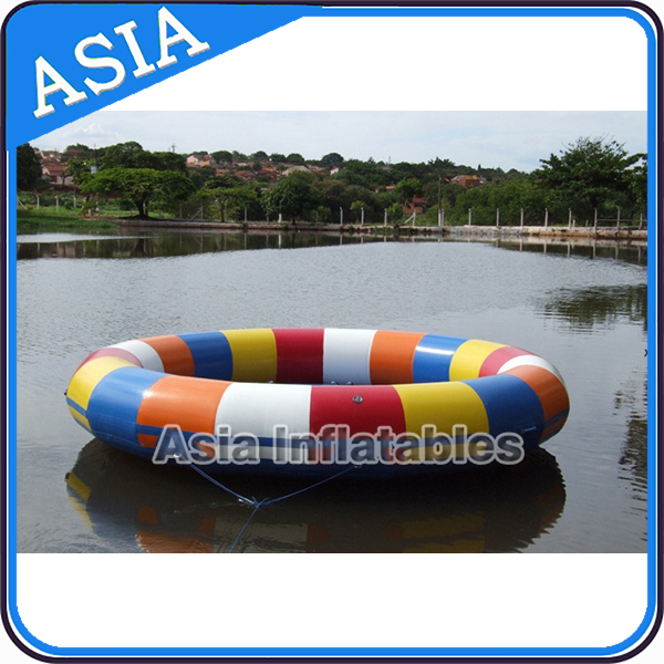 Waterproof 10 Person Round / Disc Inflatable Disco Boat Hot Welding With Blowers