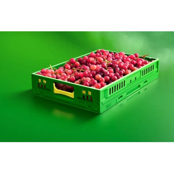 Зелёные тяжеловесные транспортные пластиковые ящики для хранения на складах и в супермаркетах