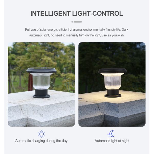 Погодостойкий солнечный сумрак лампы штендера, который нужно рассветать свет столба для патио задворк гаража