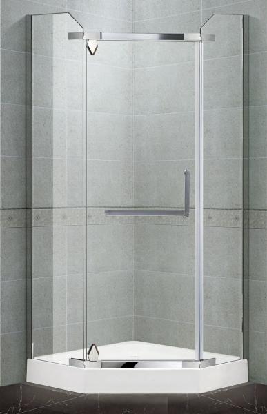 Diamond Pivot Mirror Finished Shower Cubicles 8 / 10 MM Tempered Glass for Home / Hotel