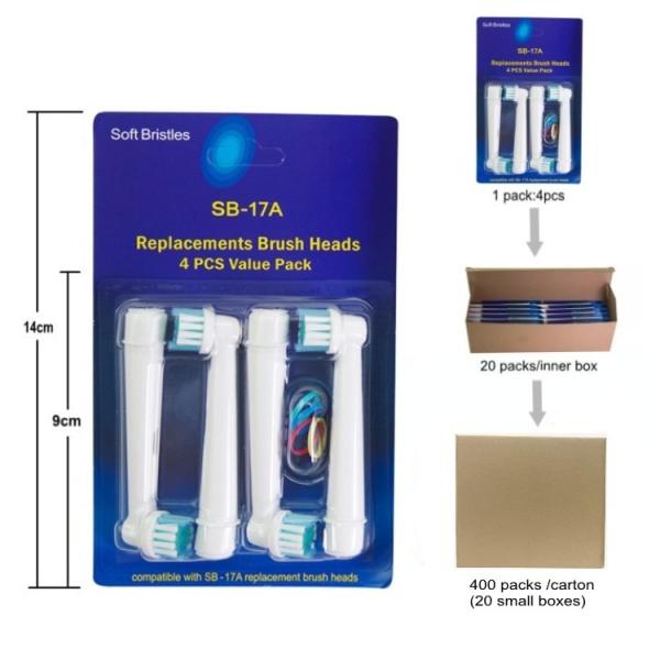 Sb17A Dental Care Oral Replacement Electric Tooth Brush Heads Effective Cleaning