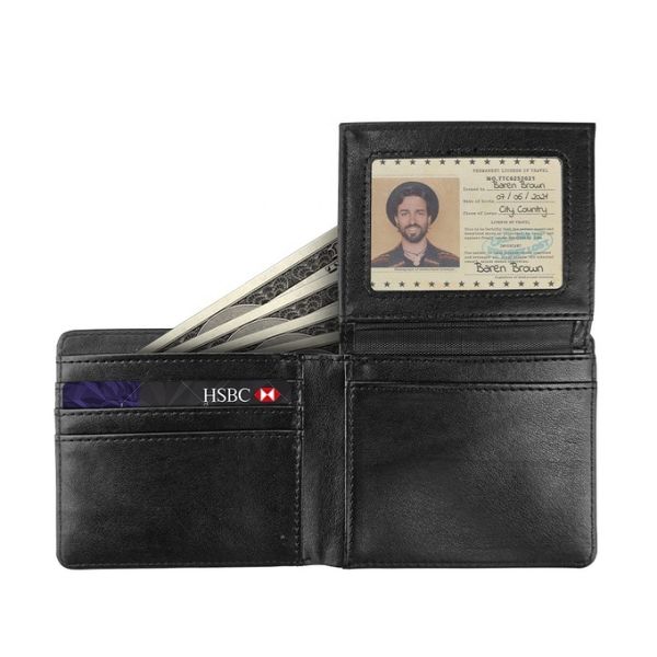Sublimation Leather Flap Wallet Custom Bifold Wallet For Men