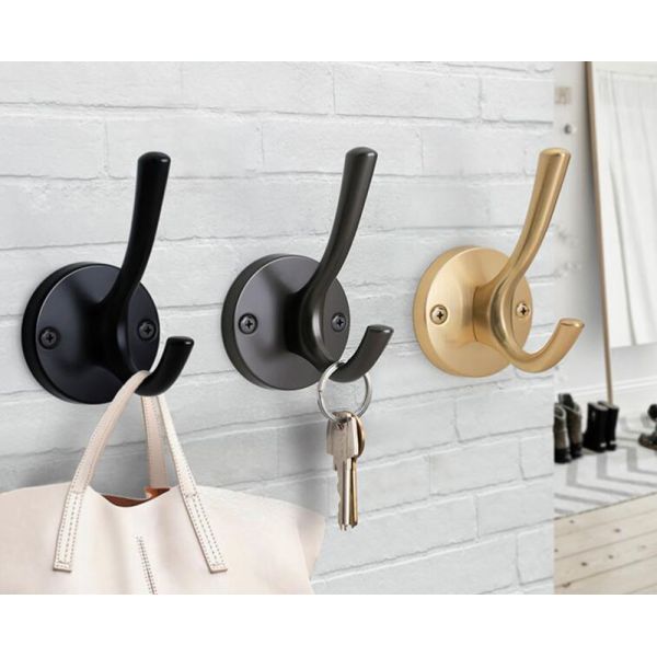 Simle Modern Cap Holder Brushed Brass Bag Holder Zinc Cloth Hook  Bathroom Hardware Fittings