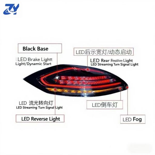 Light-emitting Diode Taillight Suitable for 2010 2016 Porsche Paramera Upgraded Smoky Black Taillight