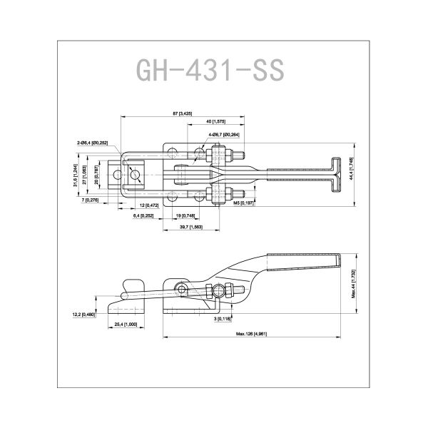 Stainless Steel#201 Latch Type Handle Toggle Clamp Destaco 331-SS / GH-431-SS