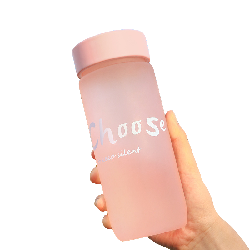 600ml Custom Logo Plastic Cup with Transparent and Student Water Bottle Portable Design