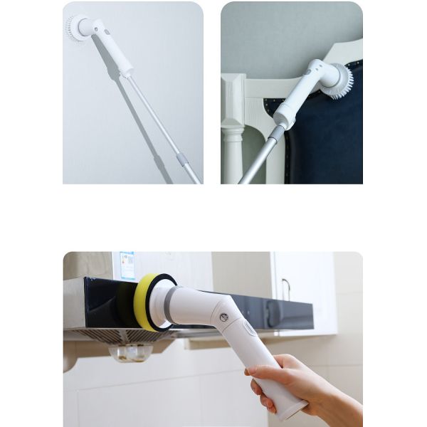 White Plastic Electric Cleaning Brush Set Top Selling Spin Scrubber for Deep Cleaning
