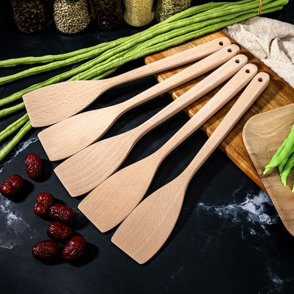 Acacia Beech Wood Spatula Kitchen Pot Shovel Burr Free Surface