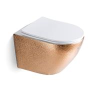 Baño Cerámica Dorada de Pared Colgado Cuenco de baño sin borde