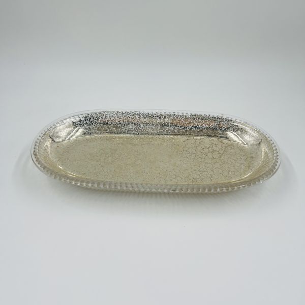 Accessoires de salle de bain en verre or mercure ensemble de forme ronde avec bande verticale côtelée distributeur de savon en verre porte-dentelle en verre porte-savon