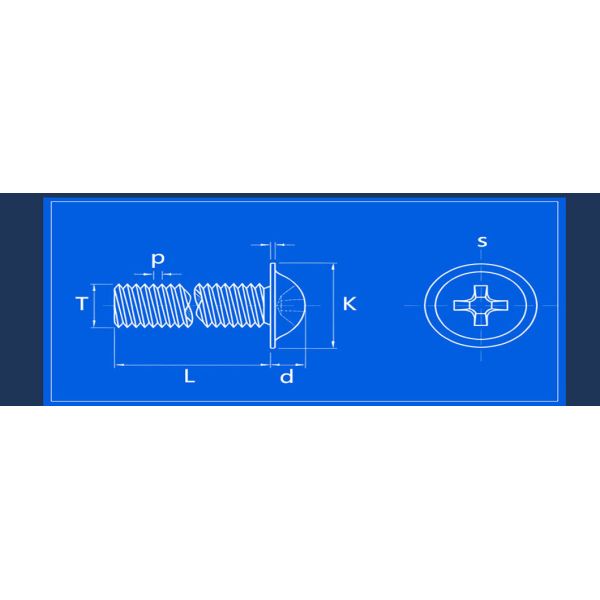 M3 Round Washer Head Screw Grade 8 Cross Recessed Self Tapping Screw