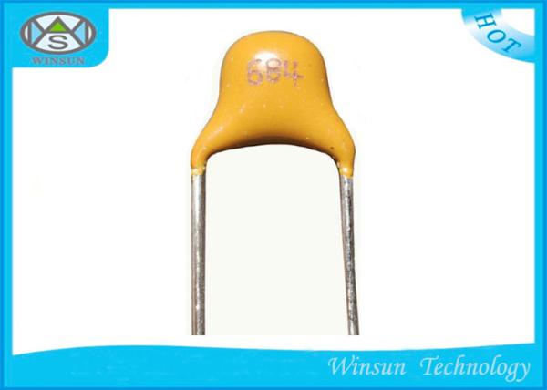 Yellow Monolithic Ceramic Capacitor Good Insulation For Micro Electronic Devices