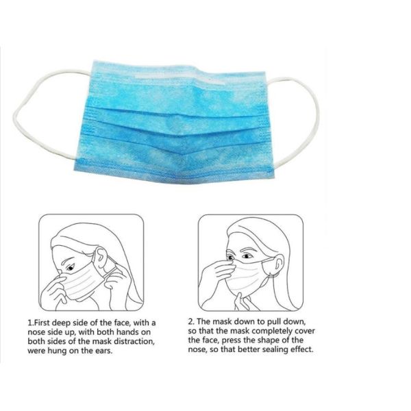 Wholesale Custom Earloop Disposable Non Woven 3 Ply Surgical Medical Face Mask