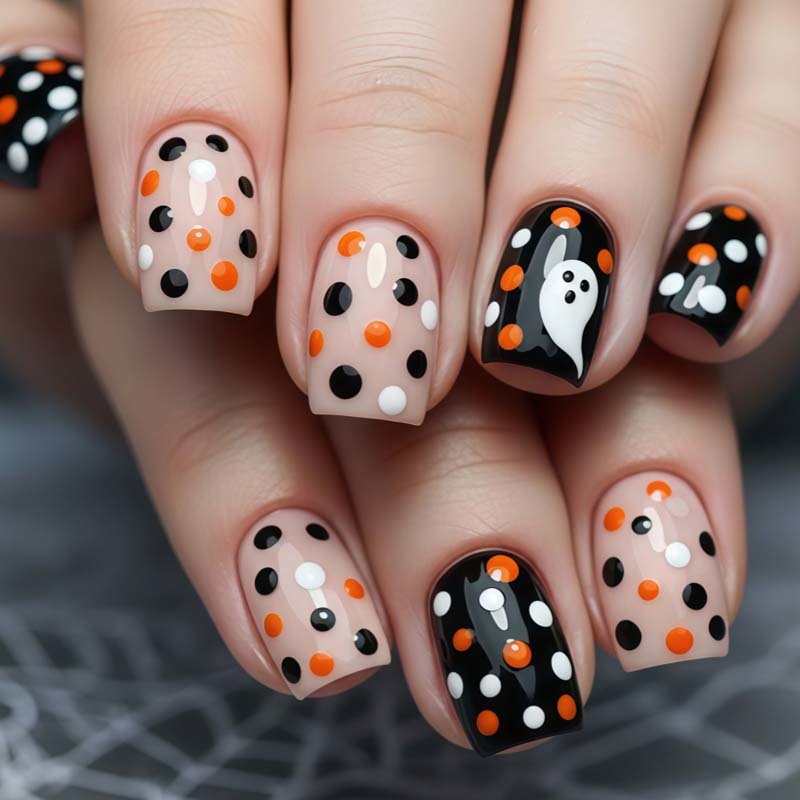 Wholesale Halloween Press On Nails Pumpkin Spider Web Party Cosplay