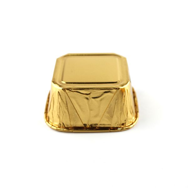 Metallic Foil Cupcake Liners Golden Aluminum Bakery Packaging Disposable Box
