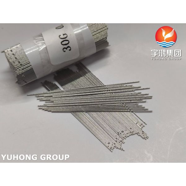 30G SUS304 Dental Irrigation Needle Tube For Root Canal Therapy , Two Vents , Closed End