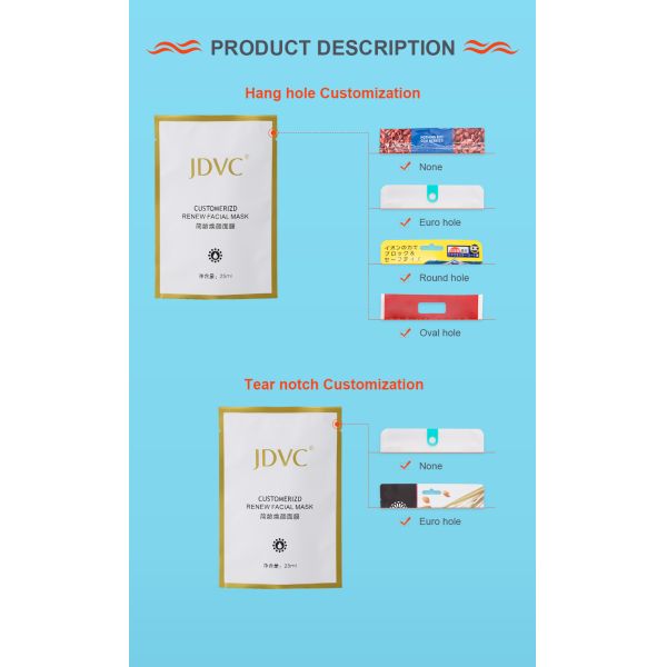 Face Cream Bag Small Cosmetic Sample Sachet Shampoo Kraft Paper Sachet Bag