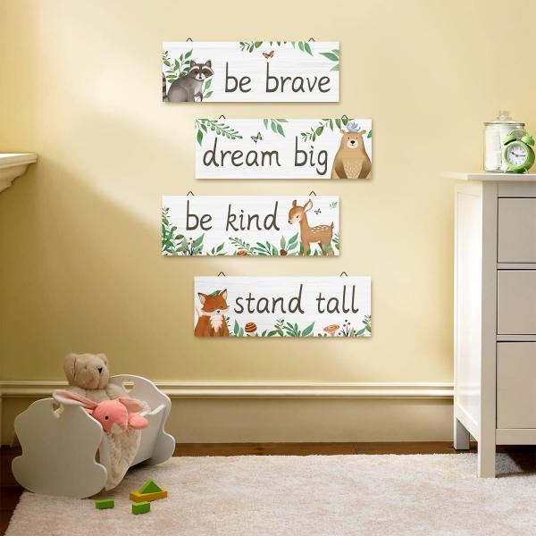 Woodland Animal Plaque Decorative Hanging Wood Plaque Wooden Label Wall Room Home Restaurant Bar Cafe Door