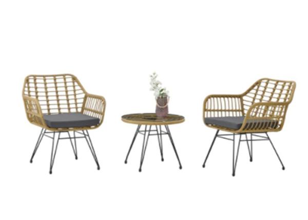 KD Steel Garden Rattan Set Including Chair And Table 1.2mm Thick