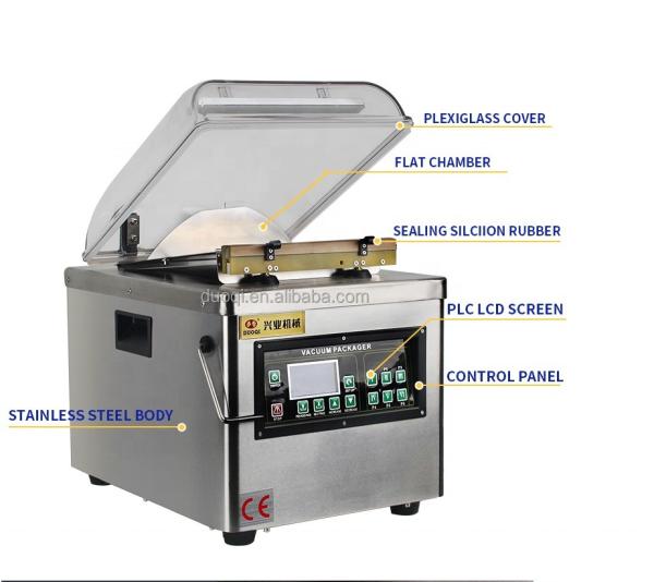 Pequena máquina automática de vácuo de embalagens de plástico para produtos alimentícios 580420570 mm