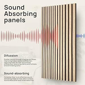 Panel de pared de madera de pizarra - Filtro acústico negro de madera - 2400x600x22mm