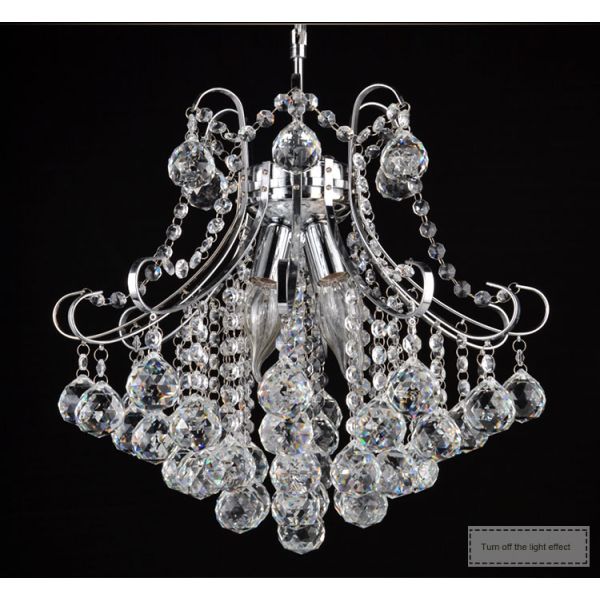 Small metal chandelier with K9 crystal for indoor home lighting fixtures (WH-MI-70)