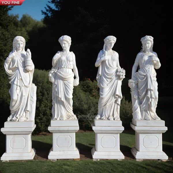 Life Size Natural White 4 Seasons Marble Statues