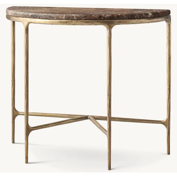 Bedroom Modern Console Table With Stainless Steel And Sintered Stone / Wood Top