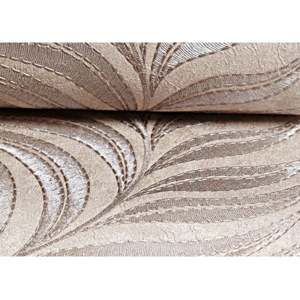 Eco - friendly Waterproof Embossed Leaf Wallpaper Embossed Vinyl Material