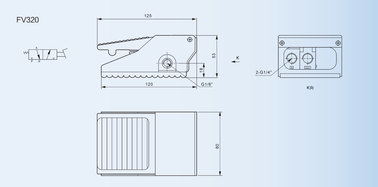 Модулирующие лампы ноги одиночного главного двойного положения пневматические 2 пути небольшое тело ФВ320 3/